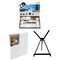 Bob Ross Master Artist Oil Paint Set Bundle with Aluminum Table Easel & 2-Pack 12x16 Stretched Canvas for Painting (3 Items)